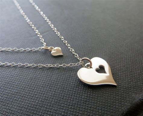 Mother Daughter Jewelry Mother Daughter Necklace Silver - Etsy