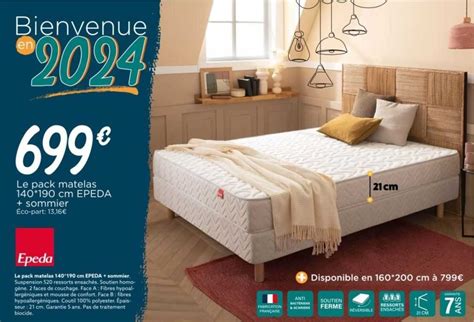 Promo Le Pack Matelas Cm Epeda Sommier Chez Atlas Icatalogue Fr