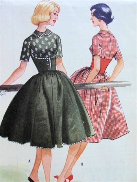 1950s Mccalls Pattern 5147 Corset Style Midriff Rockabilly Dress Full