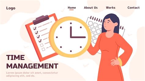 Premium Vector Time Management Poster Woman With To Do List And