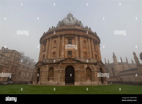 Oxford Universitys Famous Radcliffe Camera Building On A Misty Morning