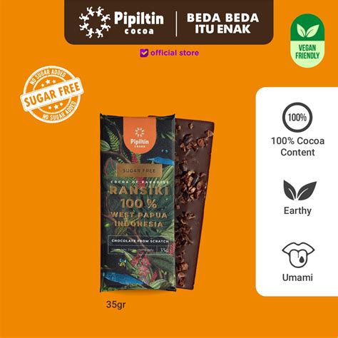 Jual Pipiltin Cocoa Dark Coklat Chocolate Bar Ransiki With Cacao