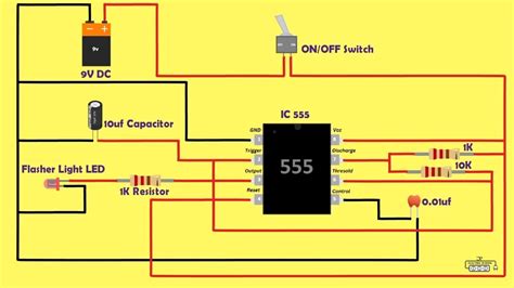 A Simple Flasher Light Circuit Diagram Youtube