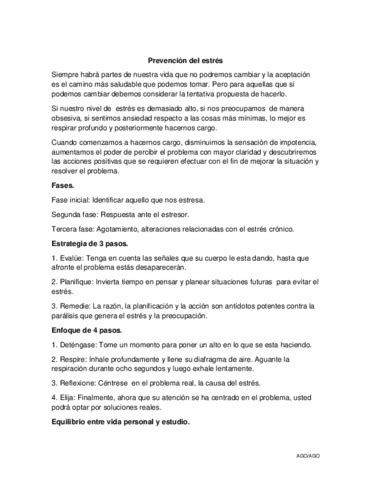 Prevencion Del Estres Pdf