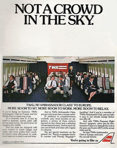 Not A Crowd In The Sky Twa Trans World Airlines Advertisement