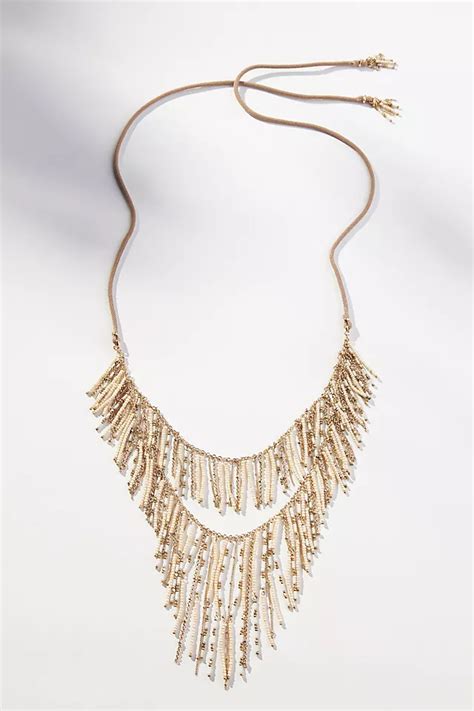 Western Fringe Beaded Necklace Anthropologie