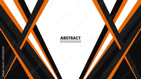 Vector Abstract Background With Orange And Black Geometric Shapes And