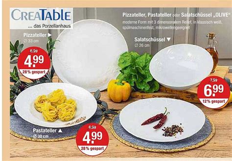 Creatable Pizzateller Pastateller Oder Salatsch Ssel Olive Angebot Bei