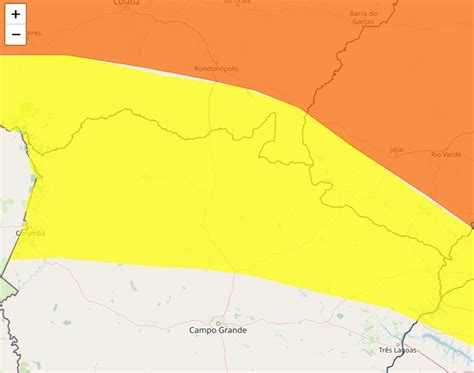 MS tem 25 cidades em alerta para chuvas intensas e ventos de até 60 km