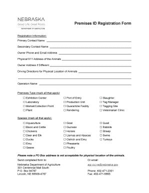 Fillable Online Premises Id Form University Of Tennessee Extension