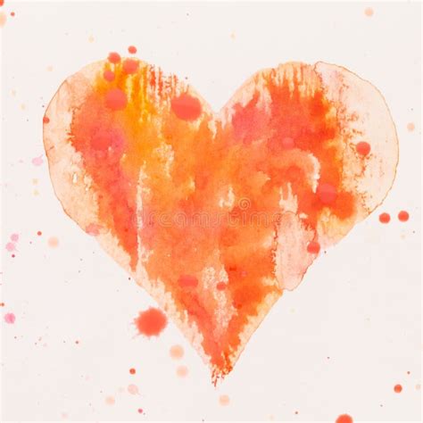 L Aquarelle A Peint Le Coeur Rose Sur Le Papier Blanc D Aquarelle