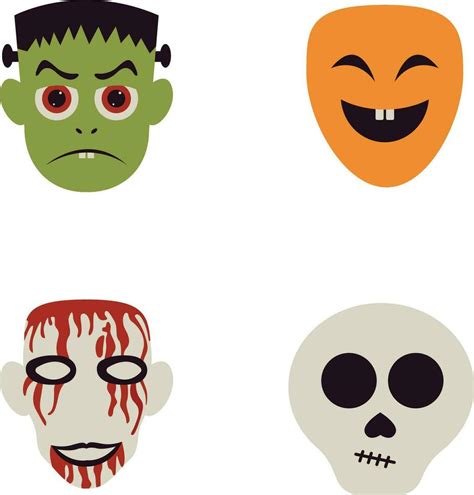 Halloween Mask Icon With Different Design Style. Isolated On White ...