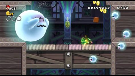 New Super Mario Bros Wii World 3 Ghost House Walkthrough YouTube