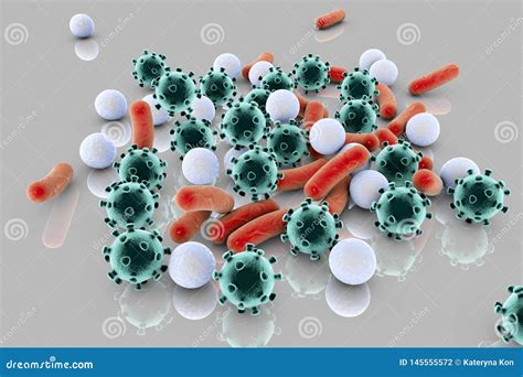 Bakterie I Wirusy Na Powierzchni Ilustracji Ilustracja Z O Onej Z