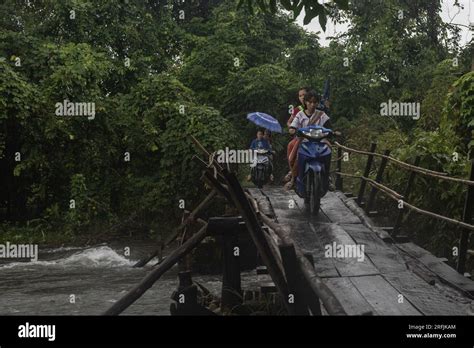 Le Juillet Kawkareik Myanmar De Jeunes Femmes Vues Rouler