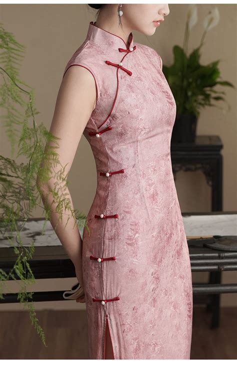 Pink Sleeveless Cheongsam Qipao Dress Blush In 2024 Chinesisches