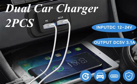 Pcs Prise De Chargeur De Voiture Double Usb A Prise De Charge