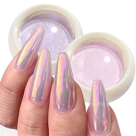 Aurora Mirror Nail Art Glitter Iridescent Powder Dust Manicure Decor