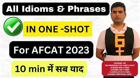 Afcat Idioms Phrases In Shot Afcat Youtube