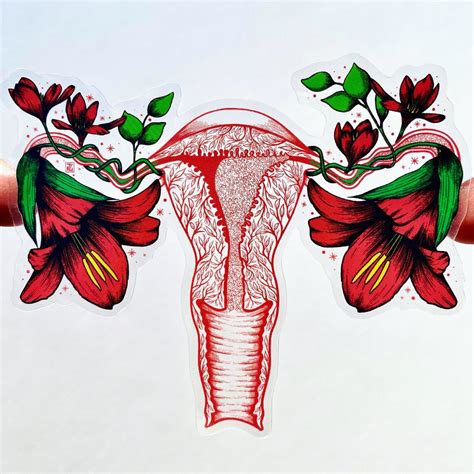 Flower Uterus Clear Sticker Etsy