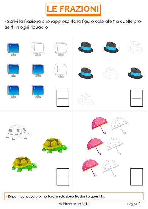 Frazionare Esercizi Semplici Per Spiegare Le Frazioni PianetaBambini It