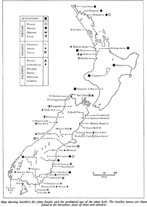 Map Showing Location Of Plant Fossils Encyclopaedia Of New