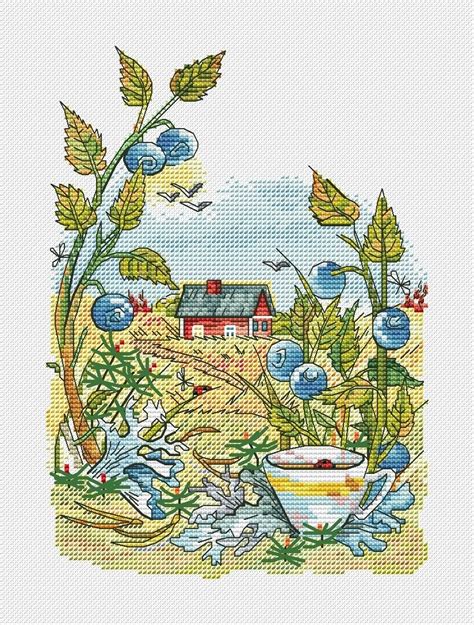 Taiga Herbs Blueberry Cross Stitch Pattern Code Ao Alisa Okneas