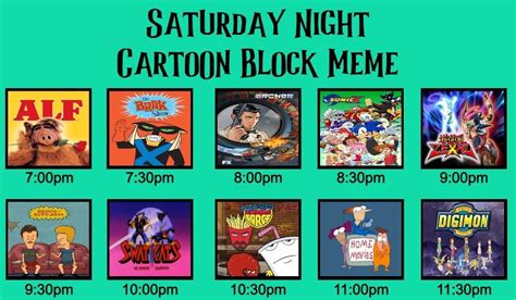 My Saturday Night Cartoon Block Meme By Andrewomar06 On Deviantart