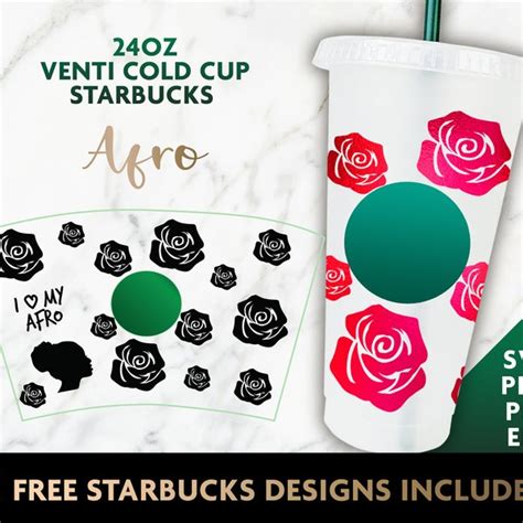 Afro Starbucks Svg Etsy