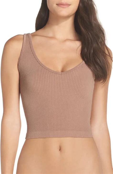 Buy Free People Intimately Fp Solid Rib Brami Crop Top Beige At 40 Off Editorialist