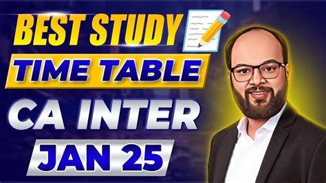 Best Study Time Table CA Inter Jan 25 100 Practical Study Plan CA