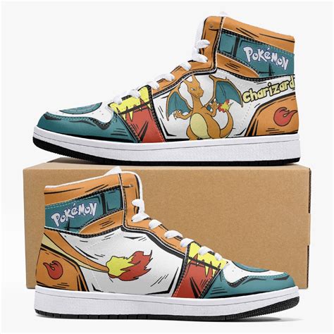 Charizard Pokemon Mid 1 Basketball Shoes - AnimeBape