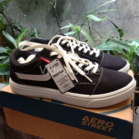 Jual Sepatu Aerostreet Massive Low Hitam Natural Sepatu Sneakers