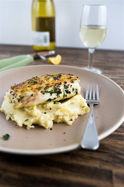 Roasted Paiche with Garlic Potato Puree - Chez Us