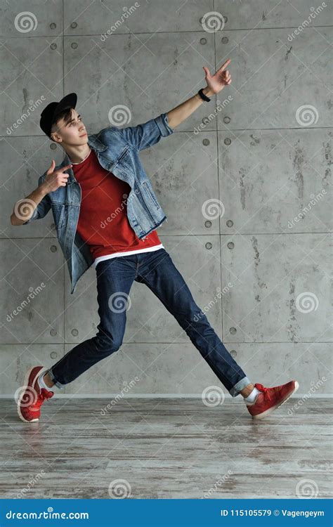 Teen Boy Dancing Hip Hop Stock Image Image Of Pleased 115105579