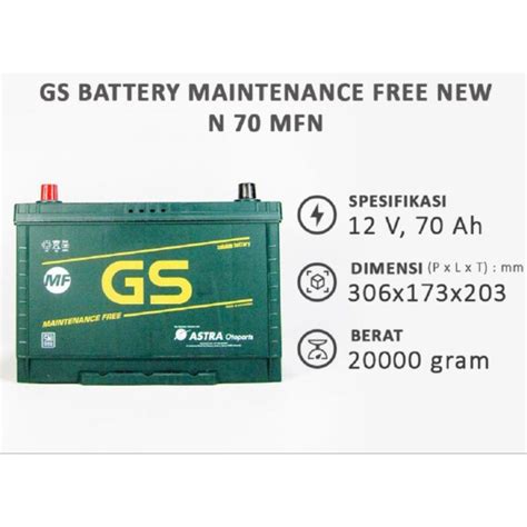 Jual Aki Battery Kering Gs Astra N Mfn Ah Mobil Mitsubishi L