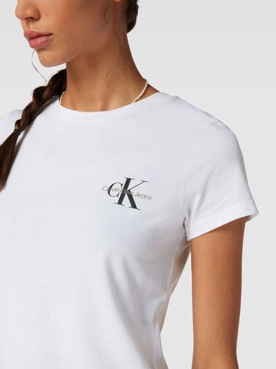 Calvin Klein Jeans Slim Fit T Shirt Met Labelprint In Een Set Van