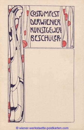 Litho Künstlerfest 1901 Wien signiert Wiener Werkstätte Postkarten