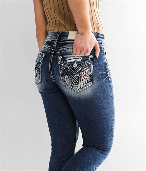 Miss Me Curvy Straight Stretch Cuffed Jean Womens Jeans In K1233