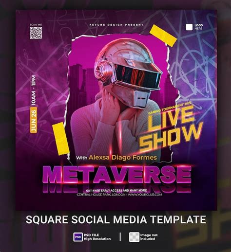 Plantilla De Show En Vivo Estilo Cyberpunk Metaverse Archivo Psd Premium