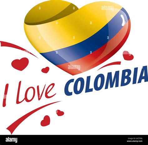 National Flag Of The Colombia In The Shape Of A Heart And The