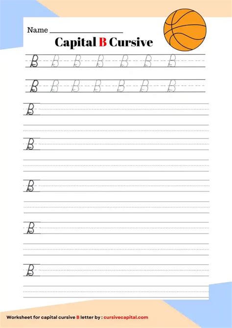 Capital B In Cursive Worksheet And Tutorial