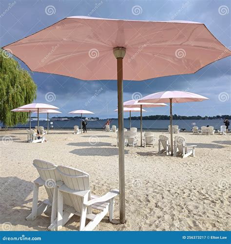 A Hot Summer Day On The Beach Stock Image Image Of Pink Horizontal