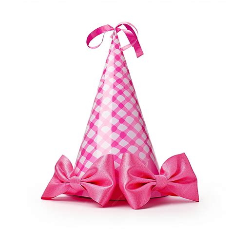 Premium Ai Image Pink Birthday Hat Isolated On White