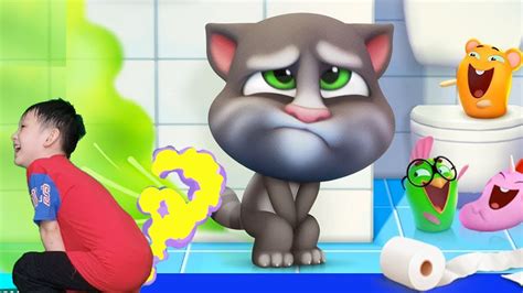 Toilet Drama 🚽 With Nates Bathroom Buddy My Talking Tom 2 In Real Life