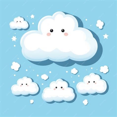 Premium AI Image | cute cloud stickers