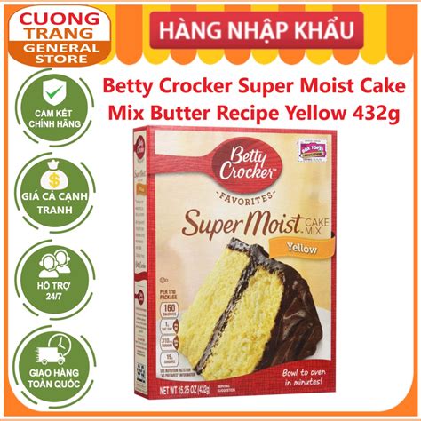 Bột Làm Bánh Pha Sẵn Betty Crocker Super Moist Cake Mix Butter Recipe Yellow 432g Shopee Việt Nam