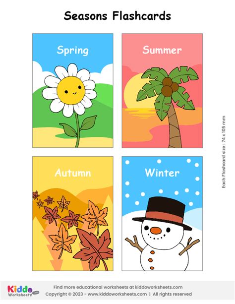 Free Printable Seasons Flashcards - kiddoworksheets