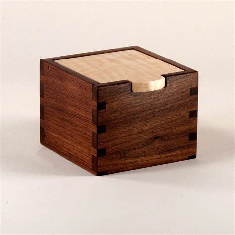 Small Reclaimed Walnut And Maple Wooden Box Wooden Boxes Wooden Box