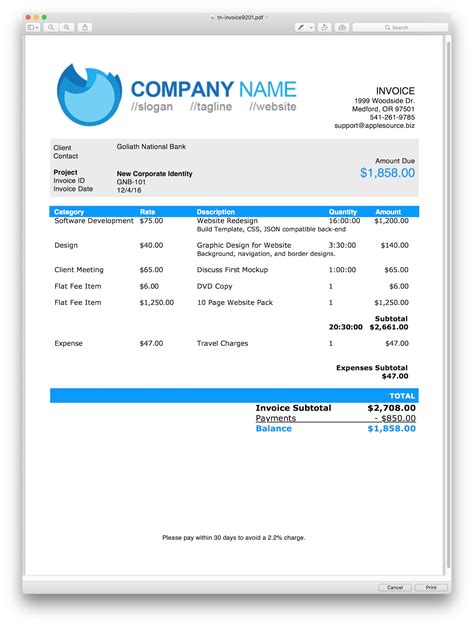 Invoice Template Html Css